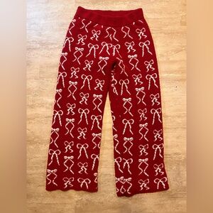 Cupcakes and Cashmere Red Bow Pants